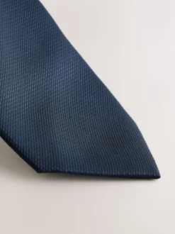 Donkerblauw - Smal - Stropdas met textuur