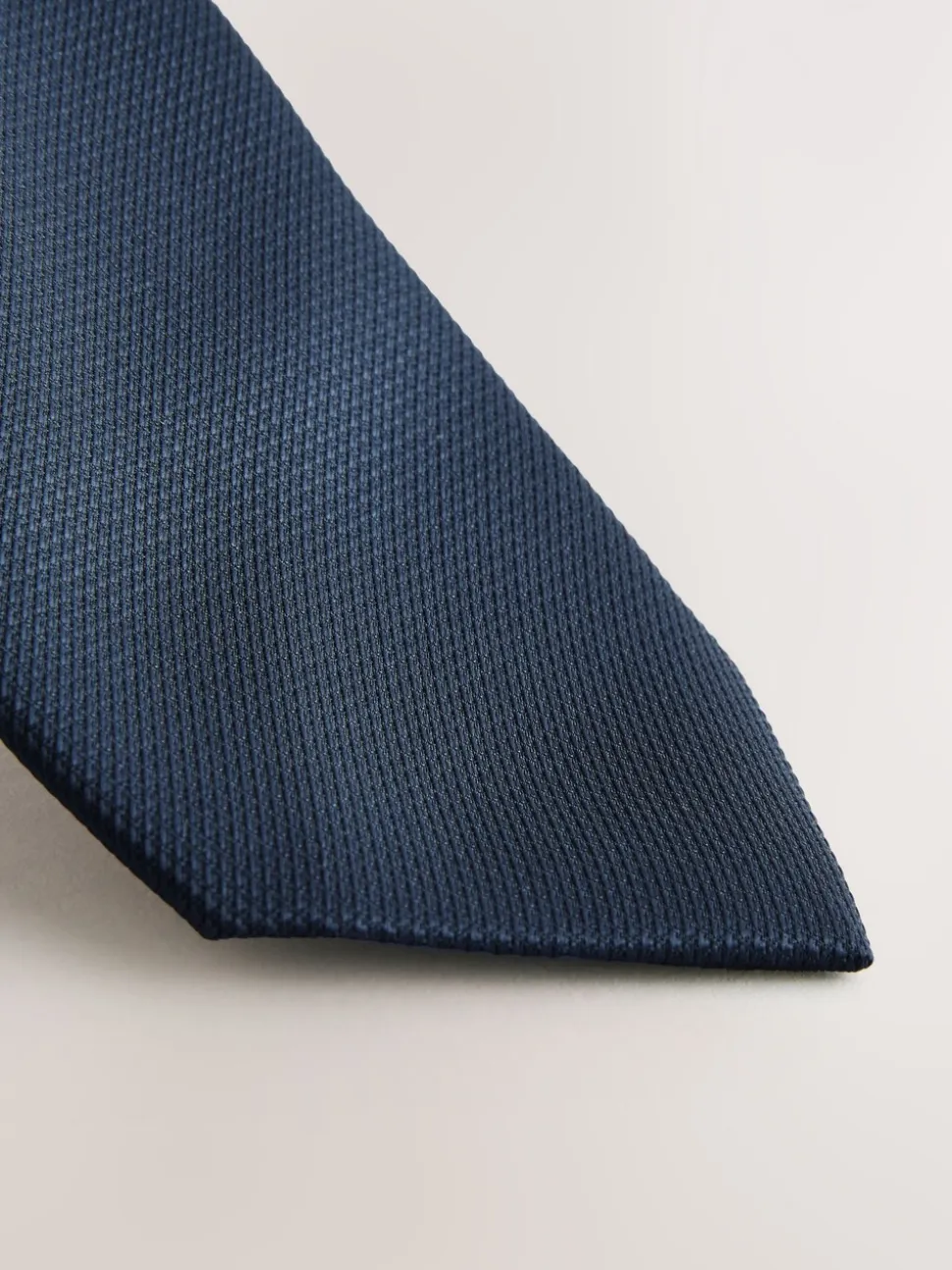Donkerblauw - Smal - Stropdas met textuur