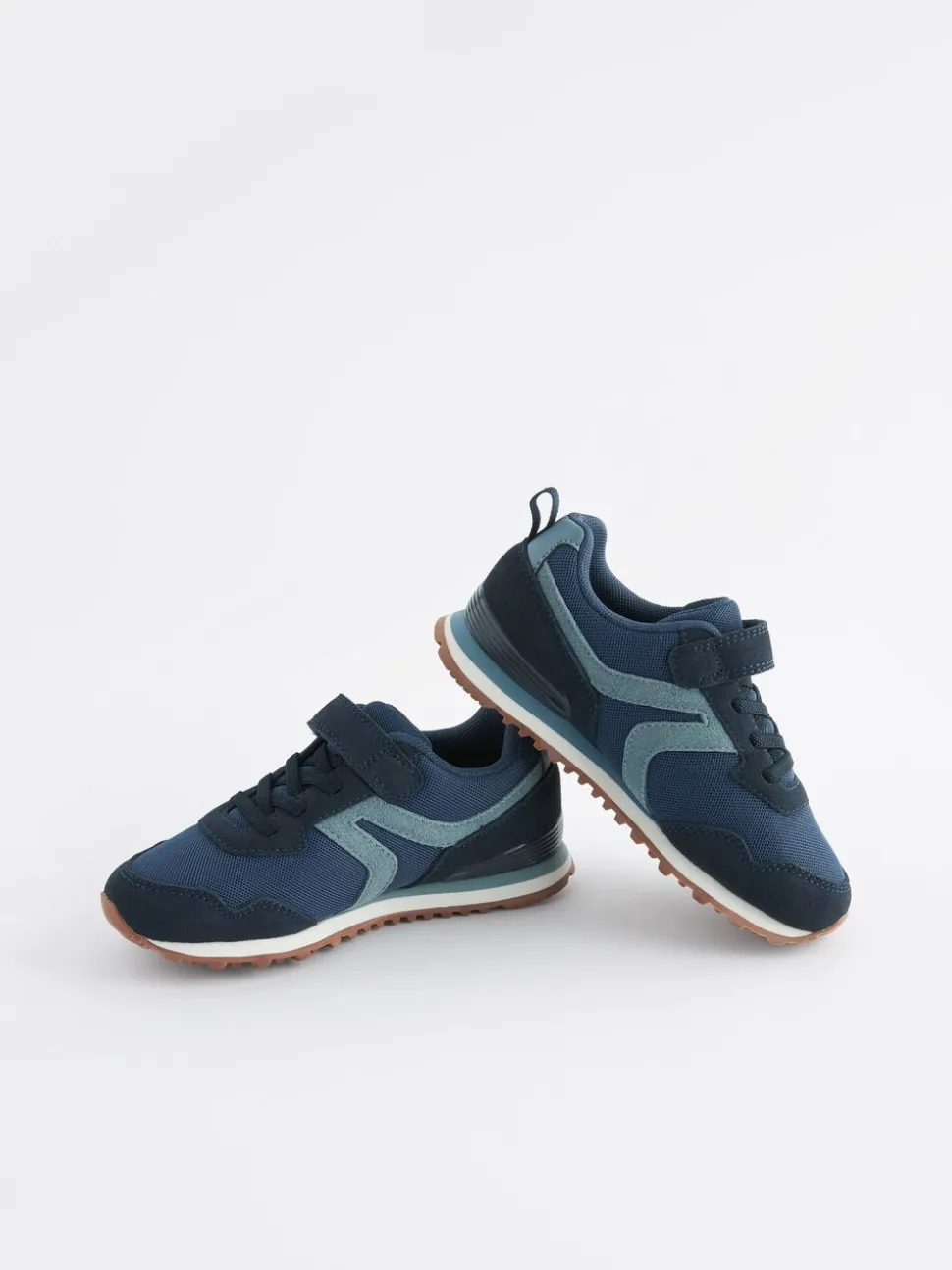 Donkerblauw - Sneakers met één bandje en elastische veters