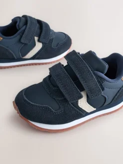 Donkerblauw - Sneakers met twee klittenbandjes