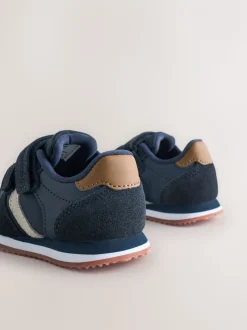 Donkerblauw - Sneakers met twee klittenbandjes