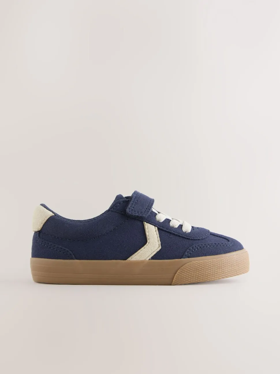 Donkerblauw - Sneakers met klittenbandsluiting en elastische veters