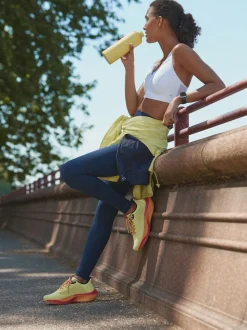 Donkerblauw - Sport Dry Tech buikcorrigerende legging met hoge taille en volledige lengte