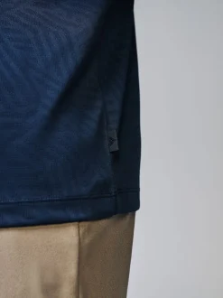 Donkerblauw - Sportief jacquard golfpoloshirt