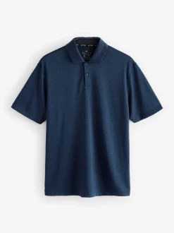 Donkerblauw - Sportief jacquard golfpoloshirt