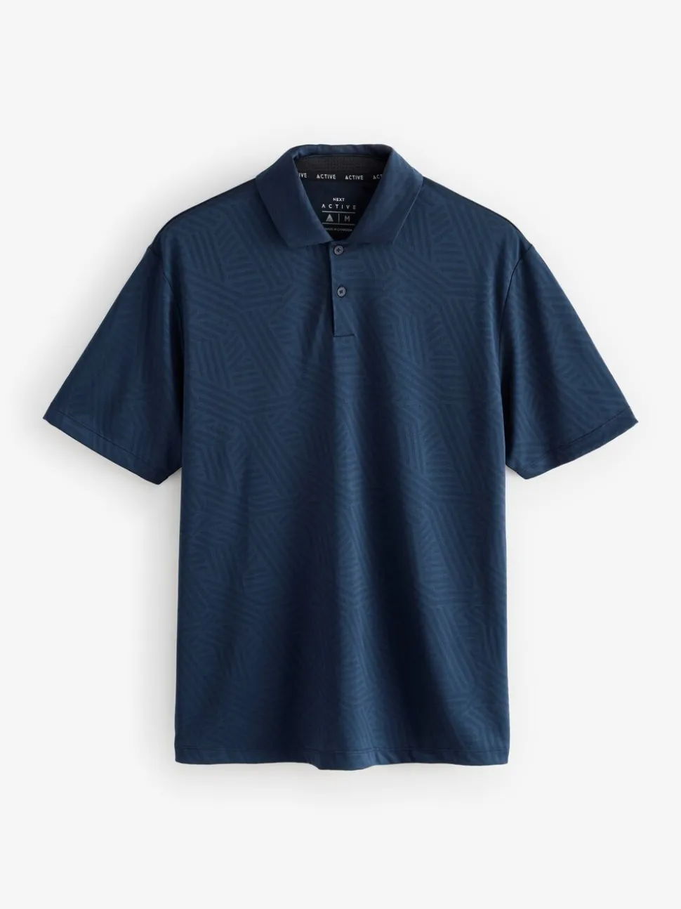 Donkerblauw - Sportief jacquard golfpoloshirt