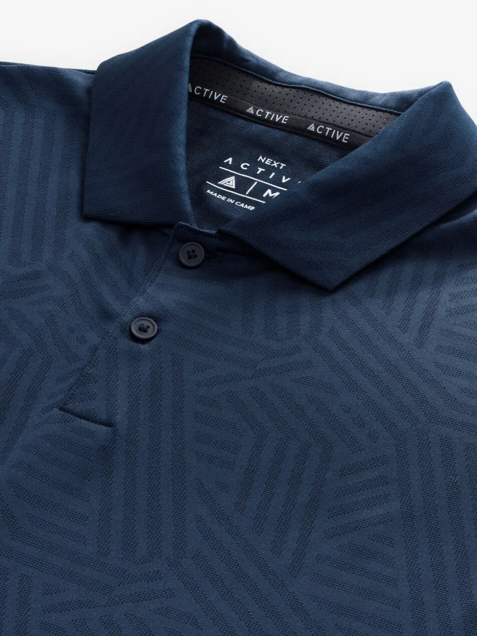 Donkerblauw - Sportief jacquard golfpoloshirt