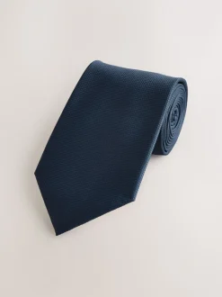 Donkerblauw - Standaard - Stropdas met textuur