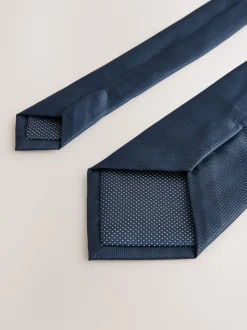 Donkerblauw - Standaard - Stropdas met textuur