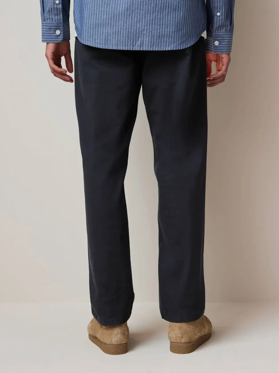 Donkerblauw - Standaard toelopende pasvorm - Stretchy chino