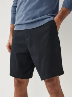 Donkerblauw - Straight fit - Chinoshort met stretch