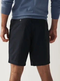 Donkerblauw - Straight fit - Chinoshort met stretch