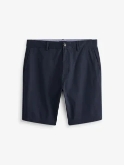 Donkerblauw - Straight fit - Chinoshort met stretch