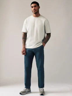 Donkerblauw - Straight fit - Stretchy chino