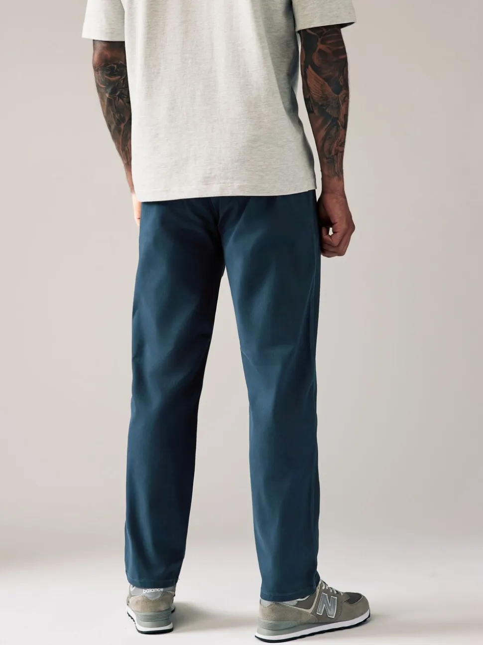Donkerblauw - Straight fit - Stretchy chino