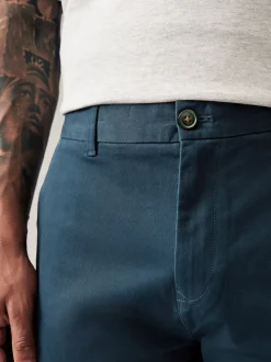 Donkerblauw - Straight fit - Stretchy chino