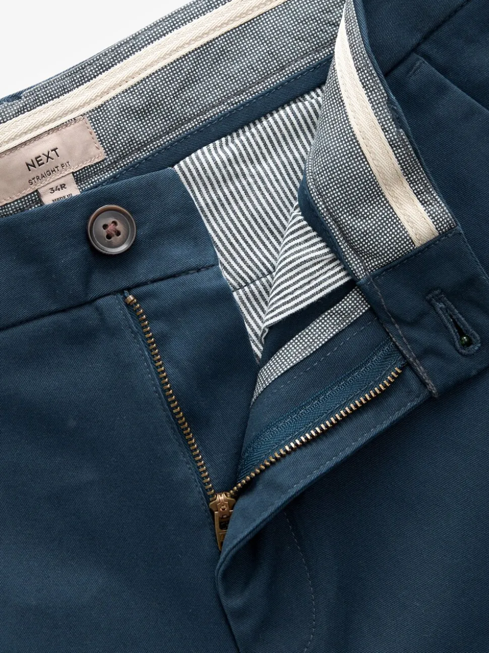Donkerblauw - Straight fit - Stretchy chino