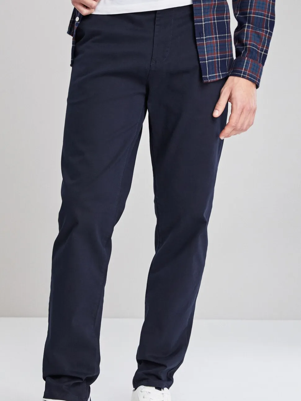 Donkerblauw - Straight fit - Stretchy chino