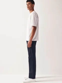 Donkerblauw - Straight fit - Stretchy chino