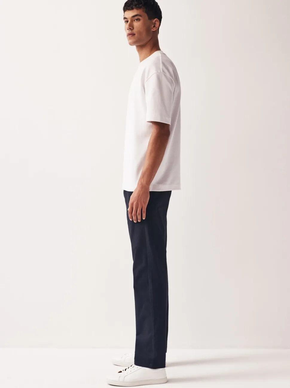 Donkerblauw - Straight fit - Stretchy chino