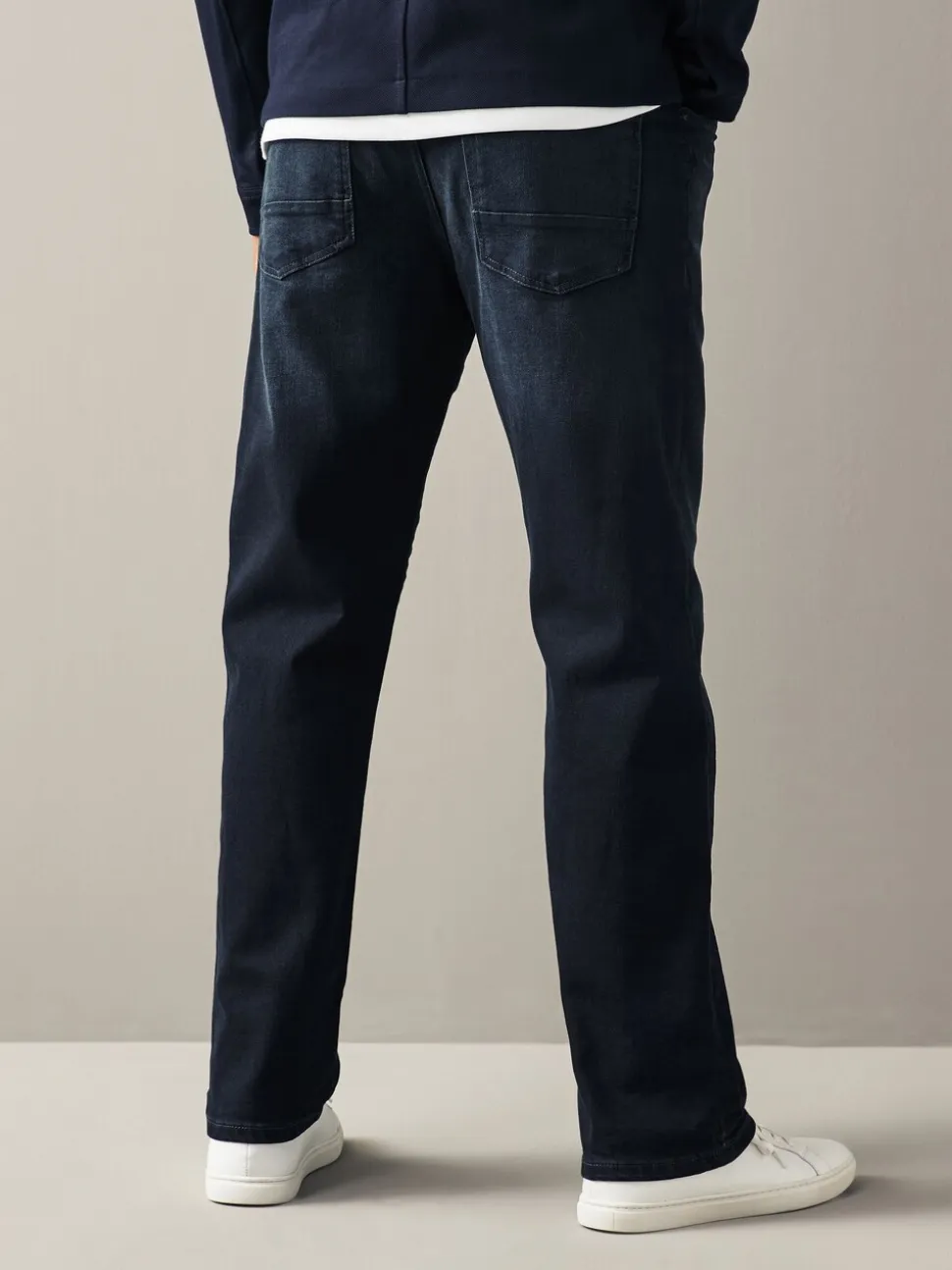Donkerblauw - Straight fit - Authentic jeans met riem