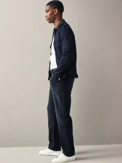 Donkerblauw - Straight fit - Authentic jeans met riem