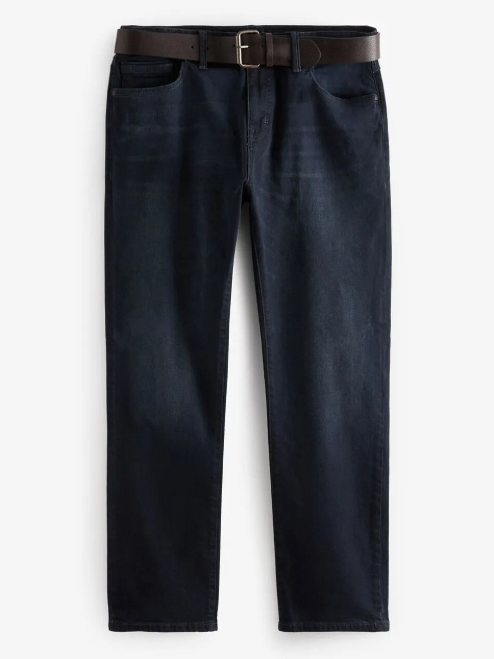 Donkerblauw - Straight fit - Authentic jeans met riem