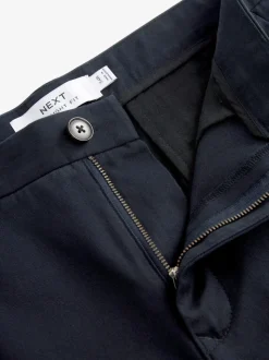 Donkerblauw - Straight-fit chino van 100% katoen