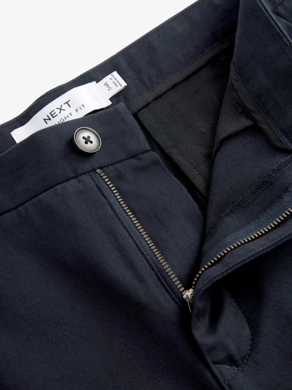 Donkerblauw - Straight-fit chino van 100% katoen