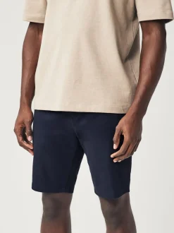 Donkerblauw - Strakke Pasvorm - Chinoshort met stretch