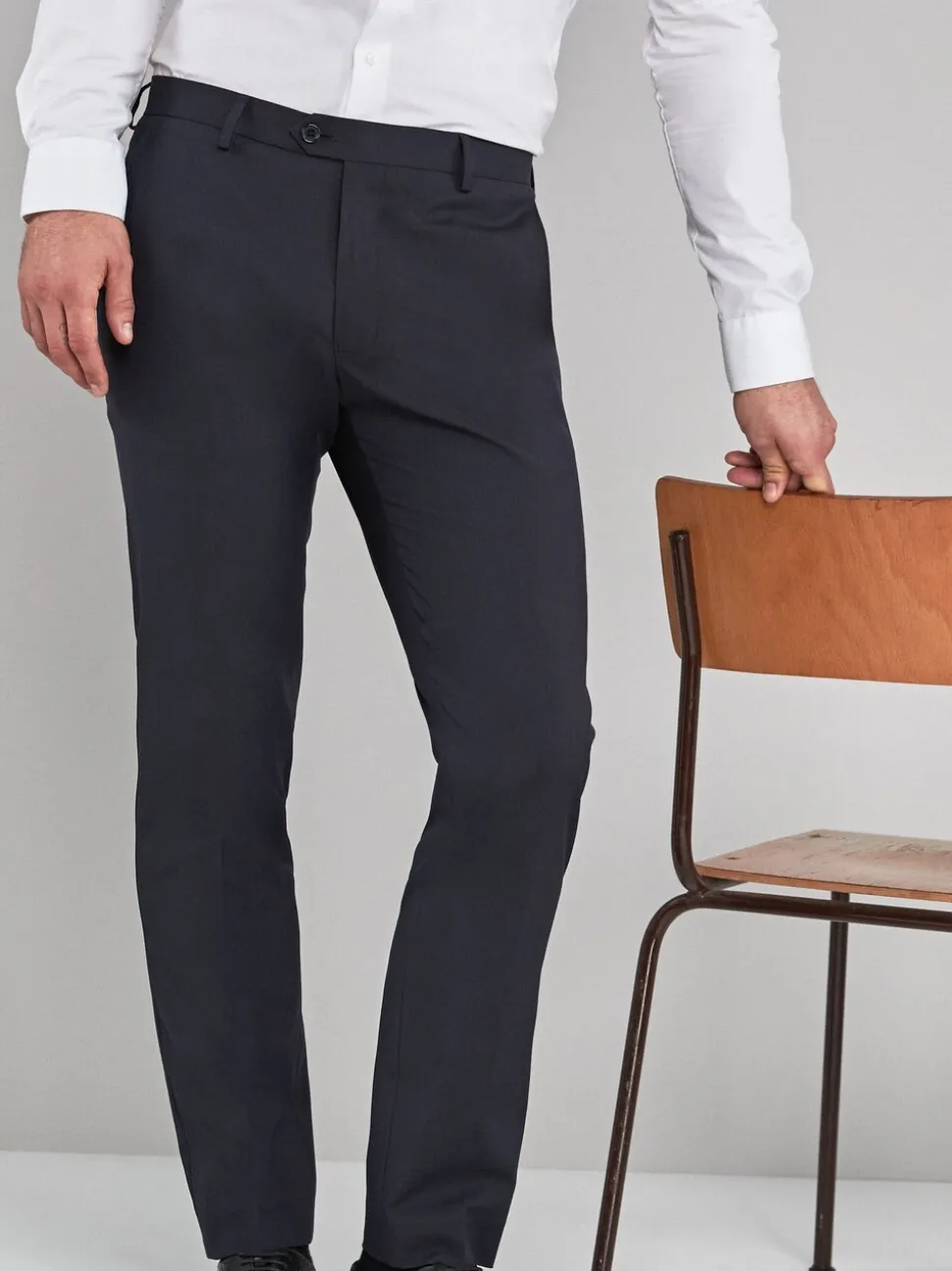 Donkerblauw - Strakke Pasvorm - Chique stretchy broek