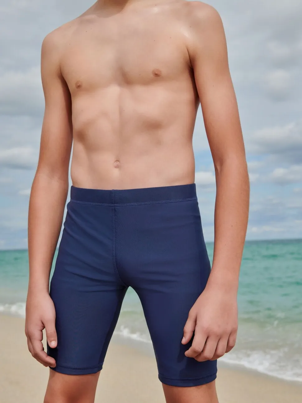 Donkerblauw - Stretch zwemshorts (3-16 jr)