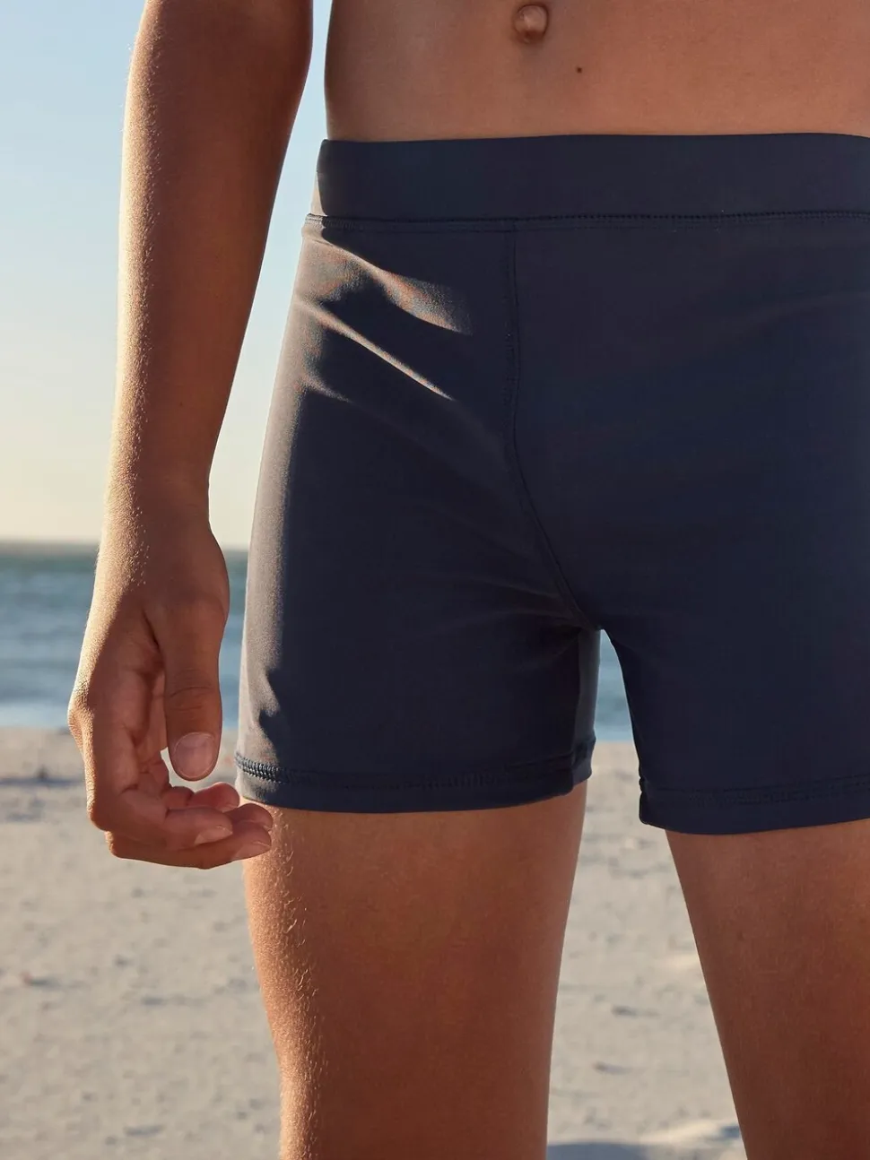Donkerblauw - Stretch zwemshorts (3-16 jr)