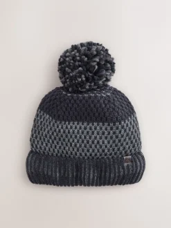 Donkerblauw - Stripe Bobble Hat