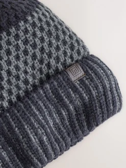 Donkerblauw - Stripe Bobble Hat