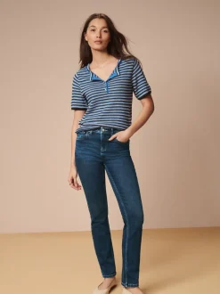 Donkerblauw - Superzachte slim-fit jeans