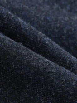 Donkerblauw - Tailored Fit Signature Abraham Moon 100% British Wool Donegal Suit Jacket