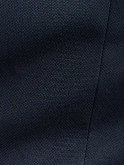 Donkerblauw - Tailored fit - Kostuum met textuur: colbert