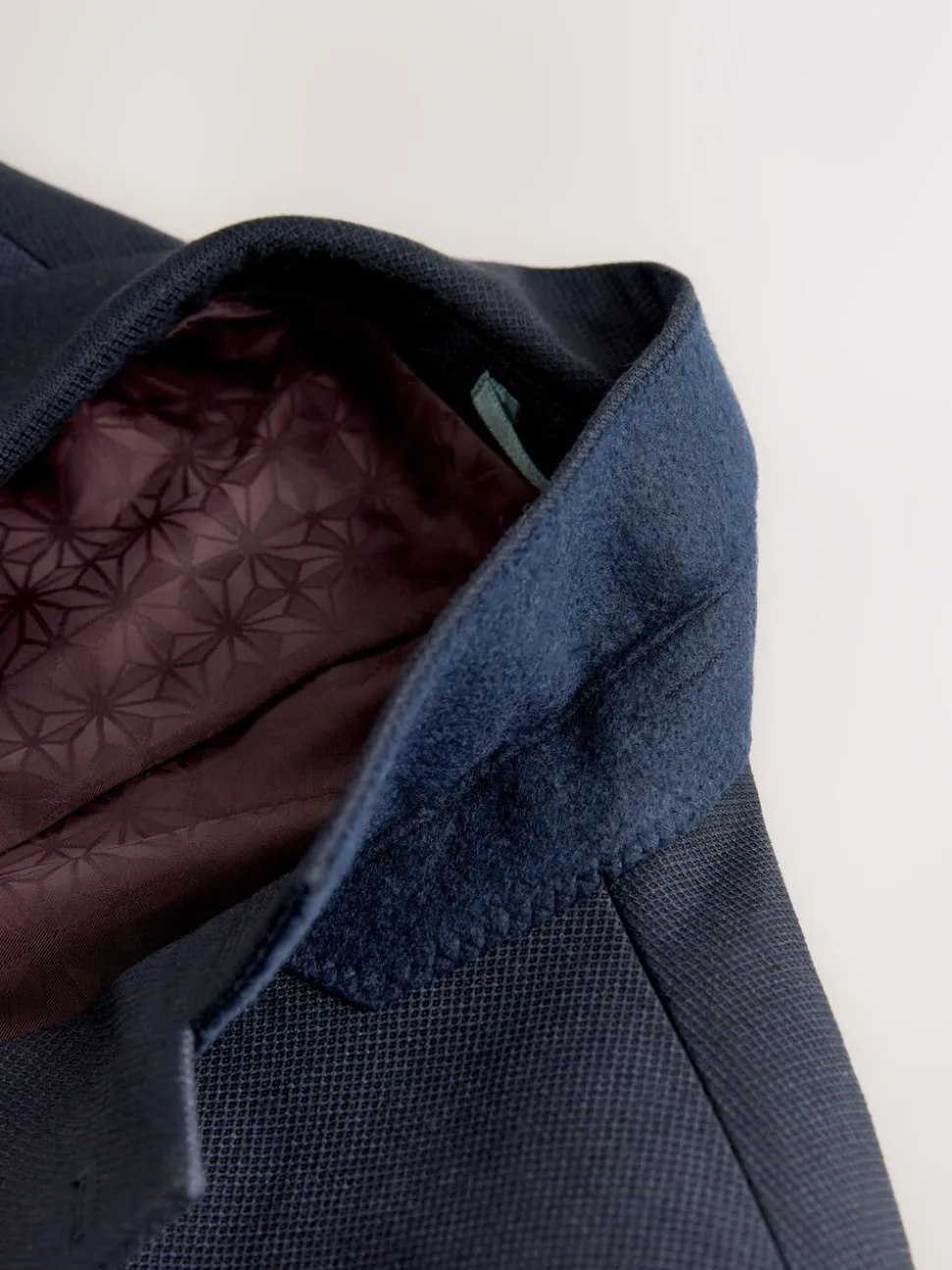 Donkerblauw - Tailored fit - Kostuum met textuur: colbert