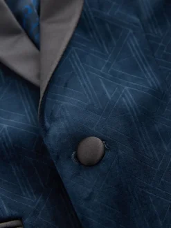 Donkerblauw - Textured Velvet Blazer (3-16yrs)