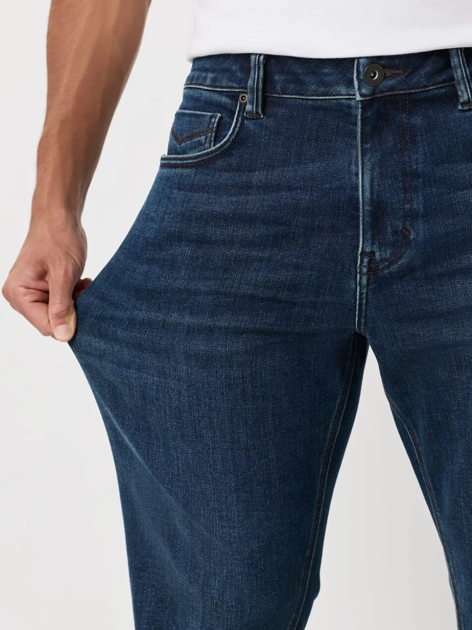 Donkerblauw - ThermoGen - Straight fit - Motionflex jeans