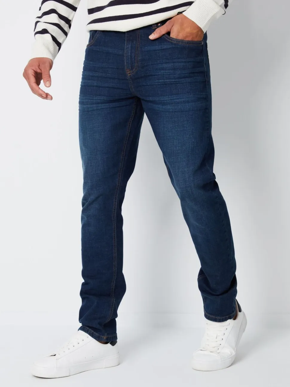Donkerblauw - Threadbare - Slim-fit jeans met stretch