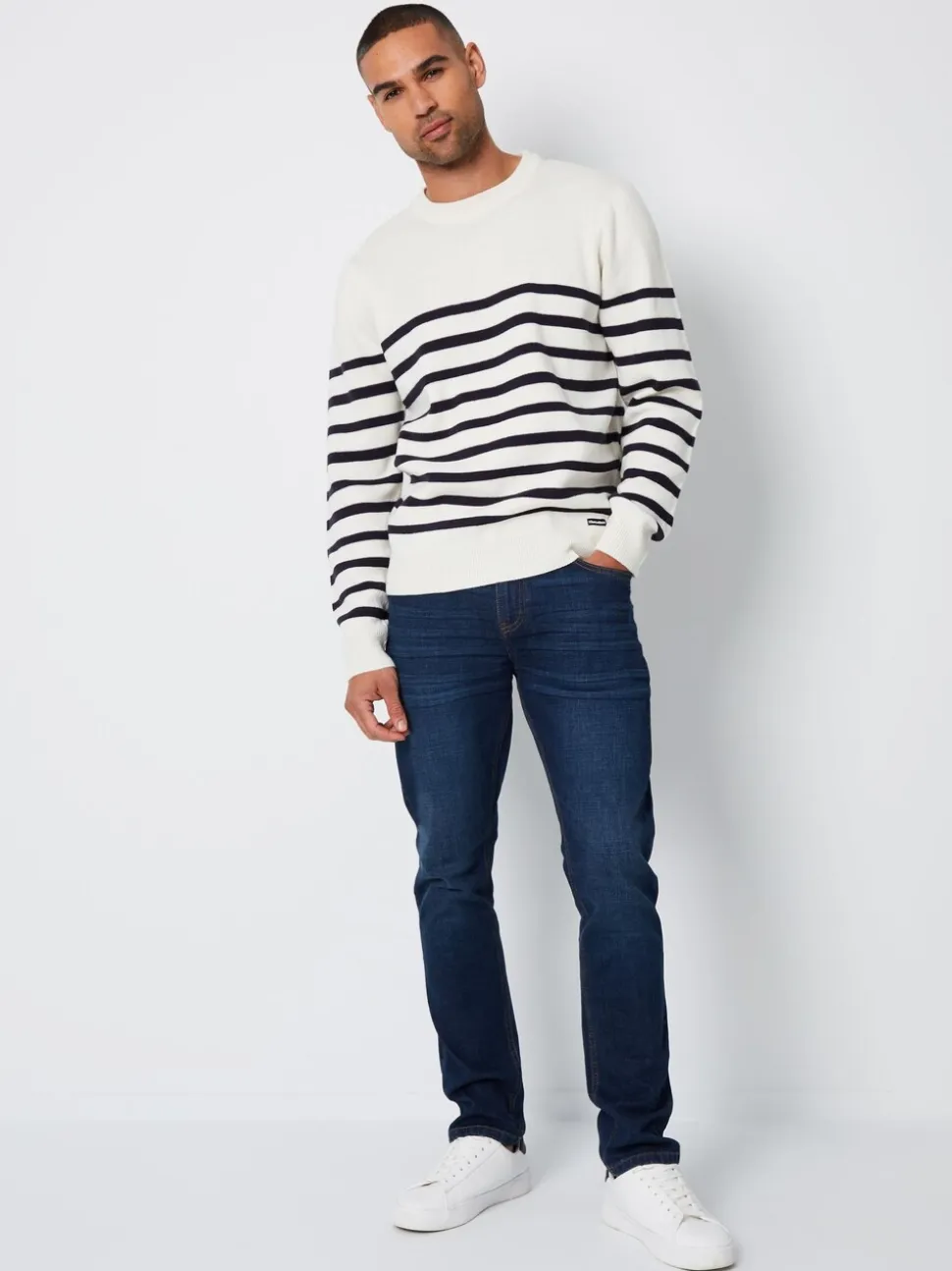 Donkerblauw - Threadbare - Slim-fit jeans met stretch