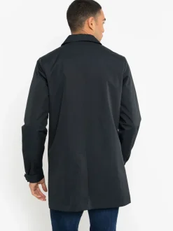 Donkerblauw - Threadbare Showerproof Longline Trench Coat