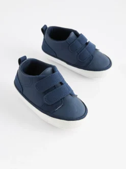 Donkerblauw - Touch Fastening Baby Trainers (0-2mths)