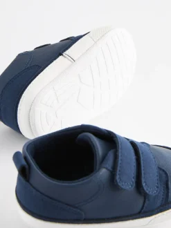 Donkerblauw - Touch Fastening Baby Trainers (0-2mths)