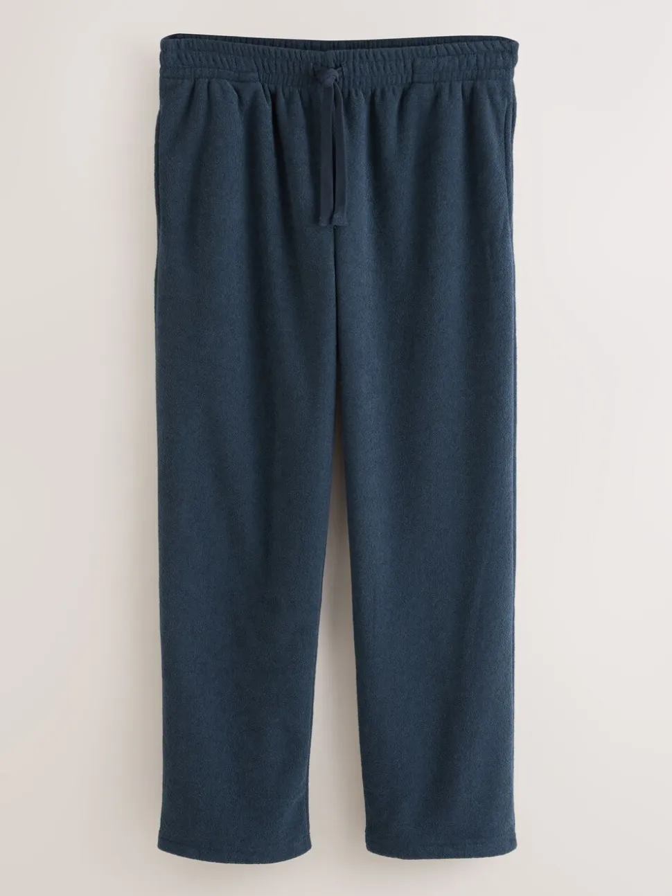 Donkerblauw - Towelling Long Sleeve Trophy Neck Pyjamas Set