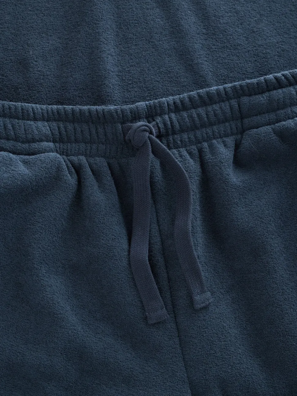 Donkerblauw - Towelling Long Sleeve Trophy Neck Pyjamas Set