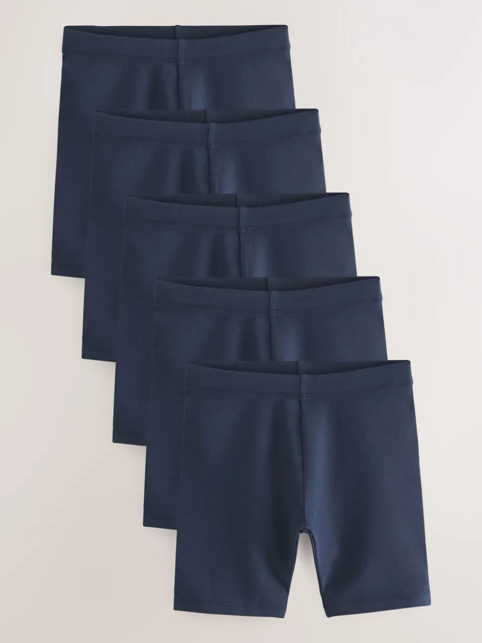 Donkerblauw - Verpakking van 5 stretchy fietsshorts met hoog katoengehalte (3-16jr)