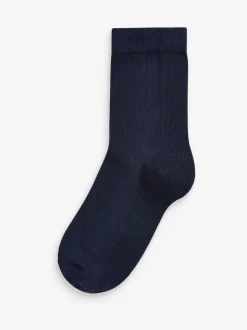 Donkerblauw - Verpakking van 10 paar sokken met hoog aandeel katoen